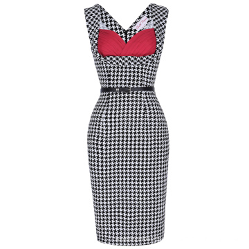 Belle Poque Femmes Sexy Polka Dot 50s 60s Rockabilly Dress Formal Party Business Pencil Dress BP000122-1